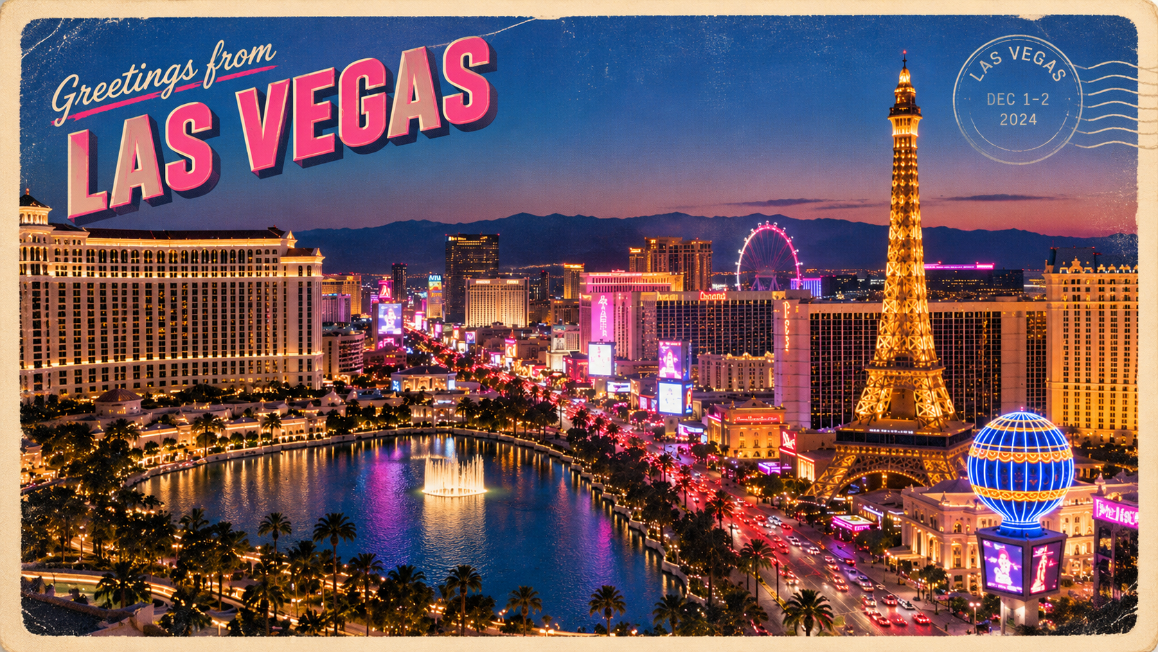 Greetings from Las Vegas postcard
